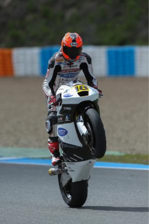 Bastien se bat pour le podium dès sa première course en moto2 !