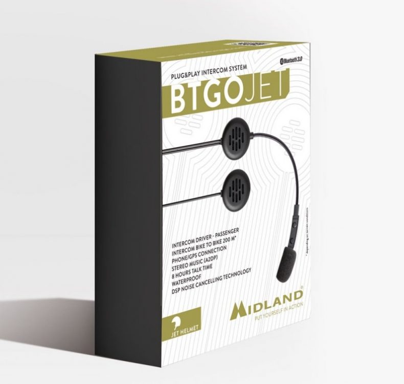 Midland BT-GO : un kit intégré pour les casques jet.