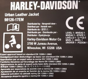 L&rsquo;imposition du certificat CE passée par les vêtements Harley-Davidson