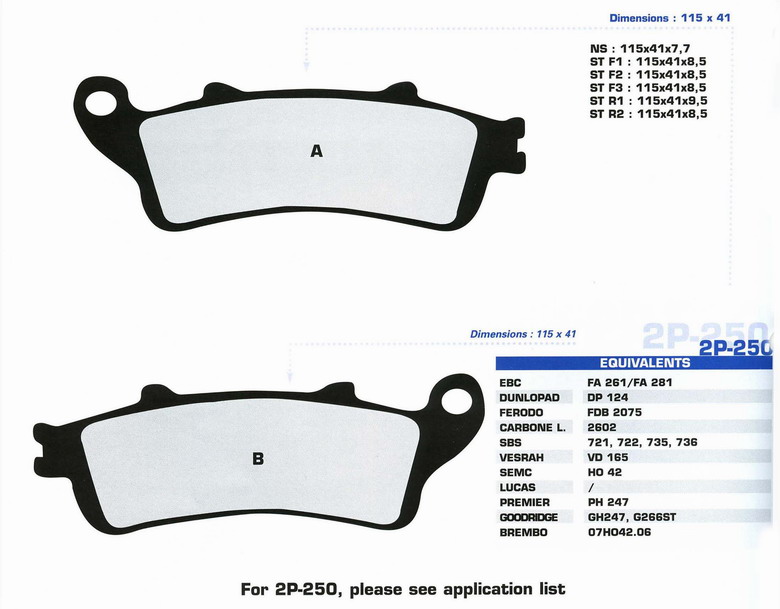 PLAQUETTES NISSIN 2P-250