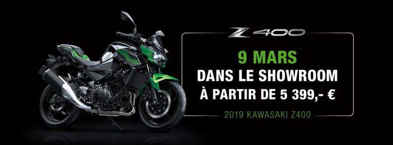 La nouvelle Kawasaki Z400 arrive le 9 mars en concession.