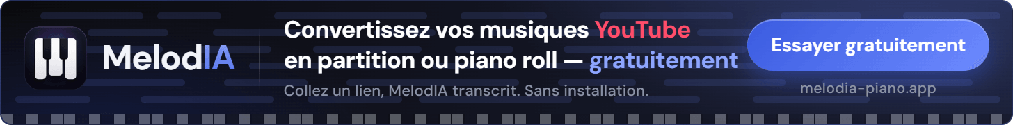 MelodIA : convertissez vos musiques YouTube en partition et piano roll, gratuitement